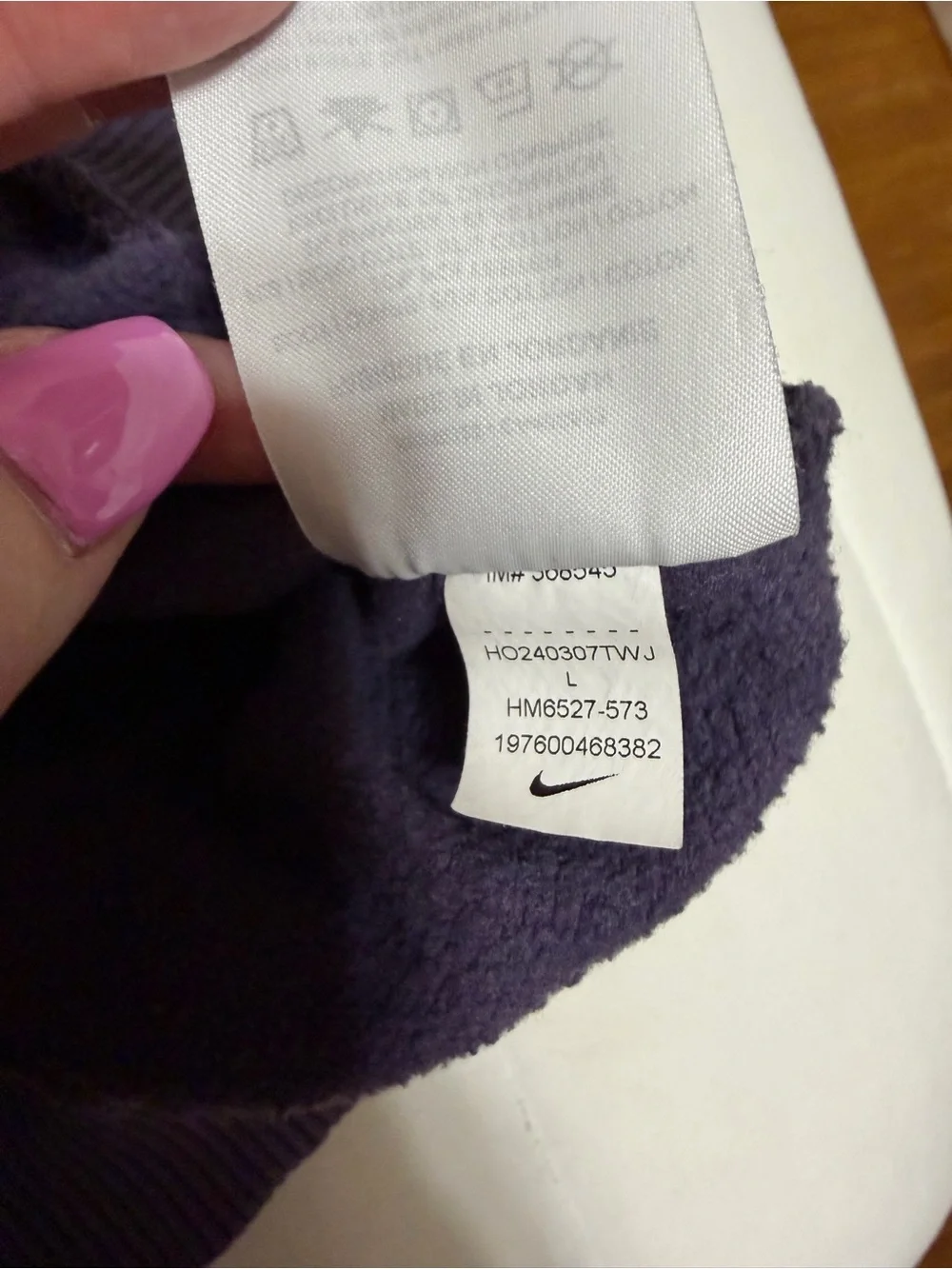 💥 KIDS Nike Lavender Crewneck Sweatshirt with Swoosh (stains)